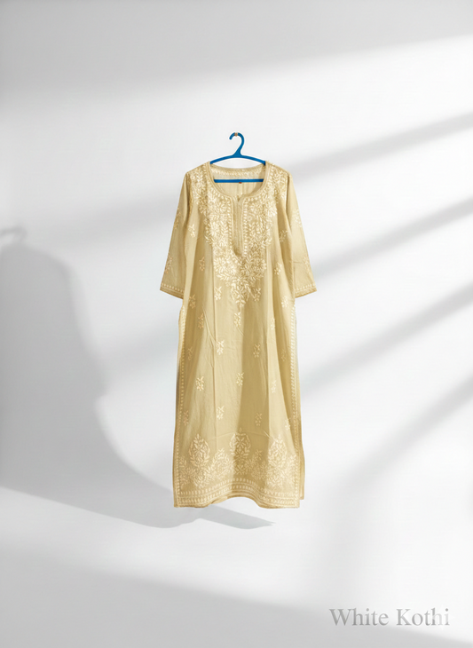 Sunshine Yellow Hand Embroidered Chikankari Kurti