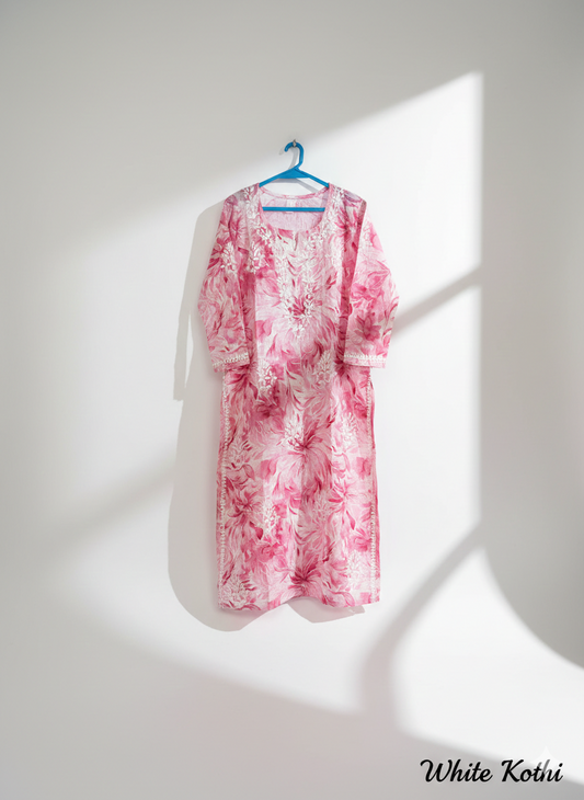 Blush Floral Cotton Kurti